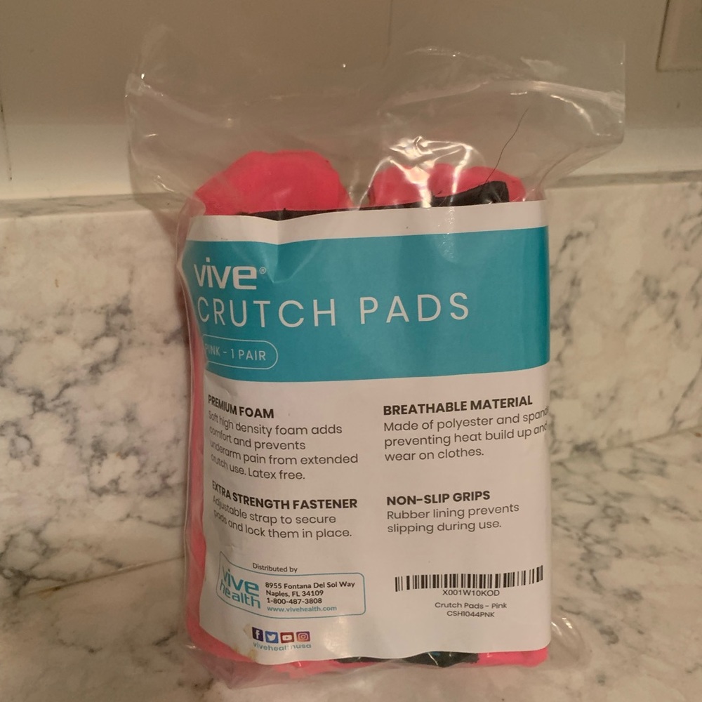 Vive Crutch Pads & Hand Grips - Hot Pink - NWT